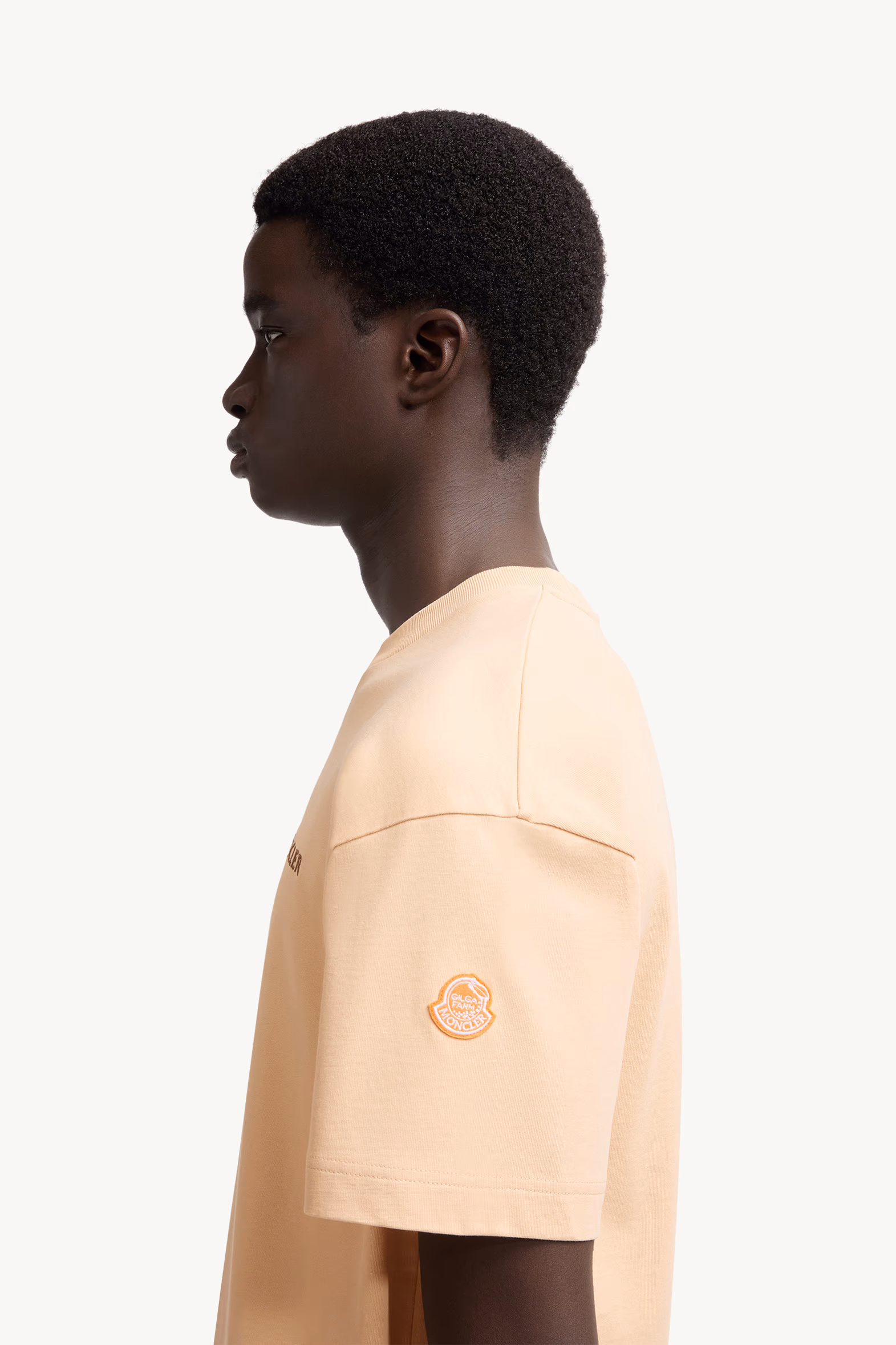 Moncler x Gilga Farm Designed by Donald Glover Cotton T-Shirt Men Peach Pink Moncler 4